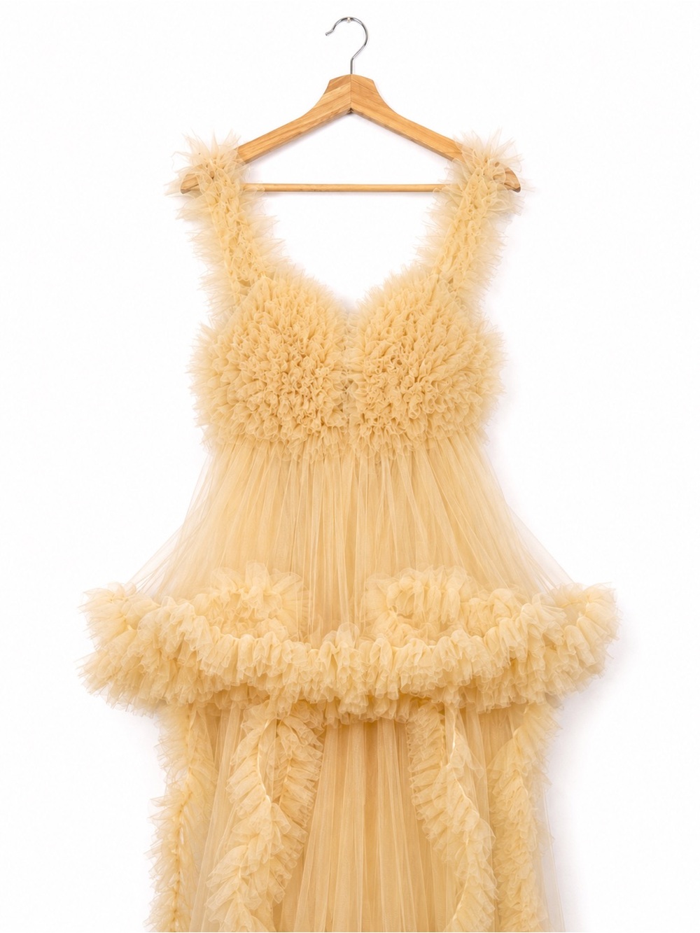 Corset Dress Babydoll Ruffle Tulle Gown Flowy Size M Blush Festival Twee - Picture 3 of 9